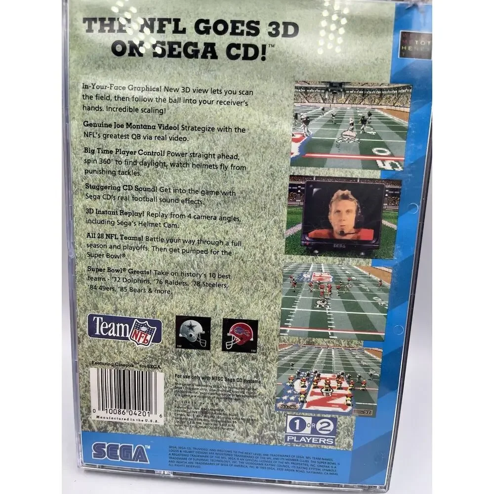 JOE MONTANA'S FOOTBALL (Sega CD) Kansas City Chiefs NFL game Complete